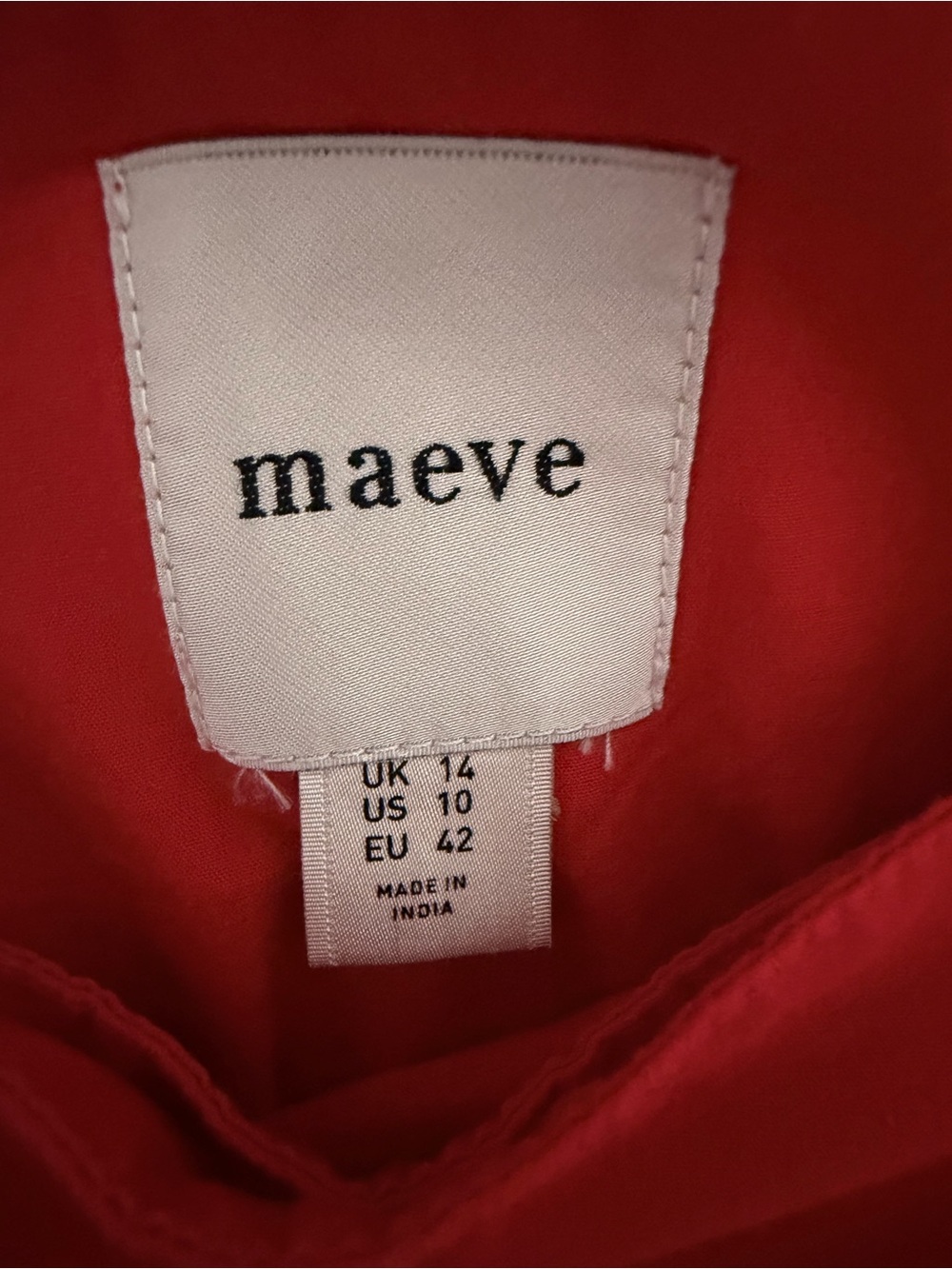 Anthropologie Maeve Red Cotton Drop Waist Wrap Midi Skirt Size 10 Retro Fall - Picture 6 of 7